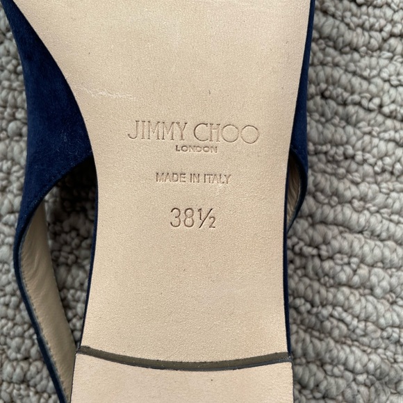 Brand new, navy suede, Jimmy Choo Erin flats. - Picture 8 of 11